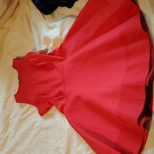 Ted Baker Red Skater Style Dress Size 2